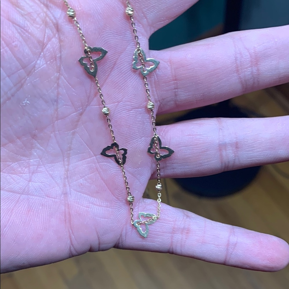 10k multi butterfly necklace